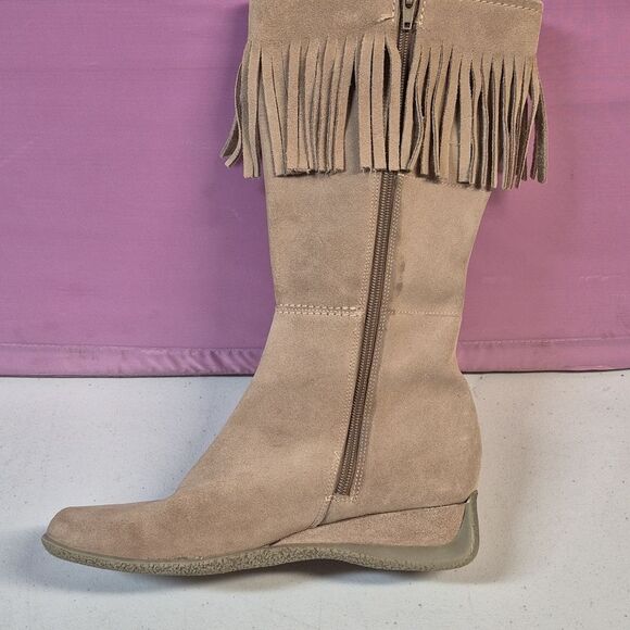 Diana Ferrari Bonnie Size 10 Knee High Taupe Suede Boots - Picture 3 of 11